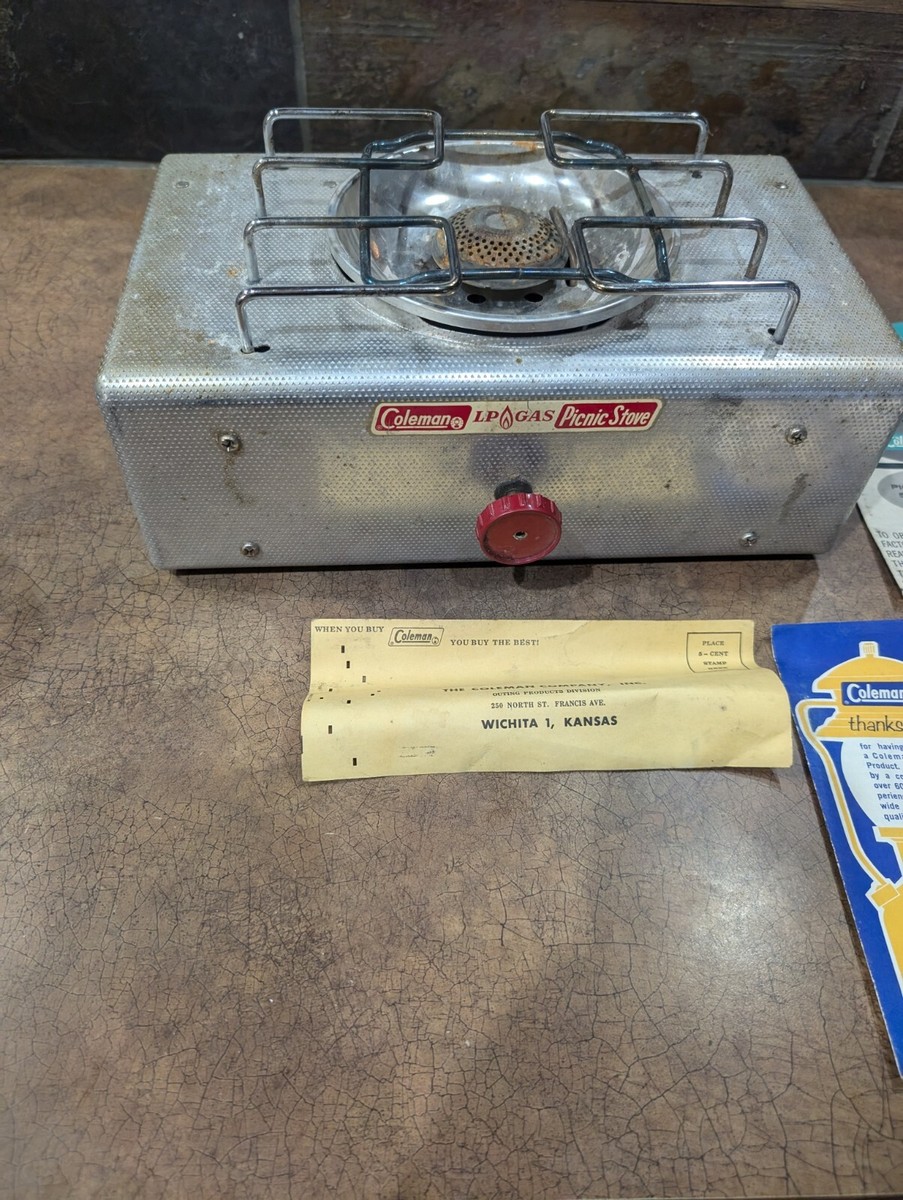 Vintage Coleman Aluminum Picnic Stove 5404 One Burner with