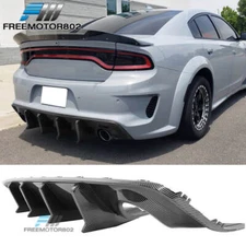 Fits 20-23 Charger Widebody IKON V3 Carbon Fiber Print Rear Diffuser Lip 2PCS