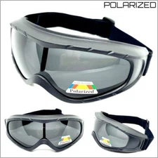 Men's Large MOTORCYCLE Riding Padded GOGGLES Polarized Lens Protective Eyewear