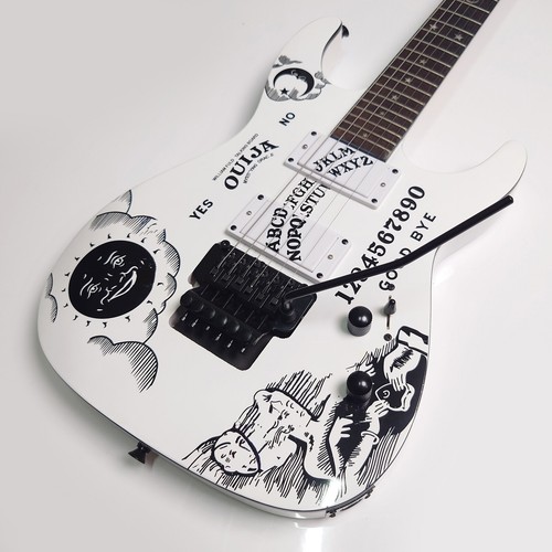 Ouija Electric Guitar White 2H Pickups Black Hardware Maple Neck FR Bridge - Picture 1 of 8
