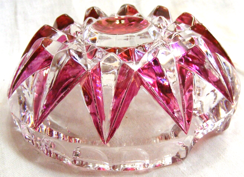 Vintage Ruby Flash Glass Ash Tray 13-b - Picture 5 of 7