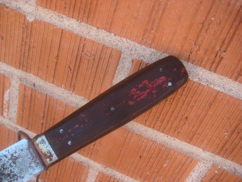 1900s Vintage 8" Blade ** UNMARKED J. RUSSELL *** Stiff Carbon Butcher Knife USA - 第 12/14 張圖片