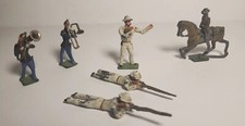 vintage metal lead  toy soldiers infantry, band, cavalry - lot of 6