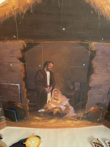 Vtg Hallmark Christmas Card Fold Out Nativy Scene Advent Calendar 12.5” X 10.25” - Picture 5 of 10
