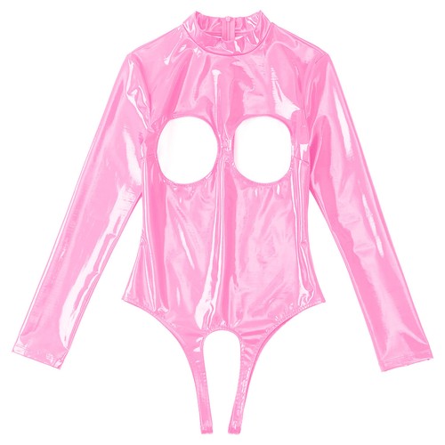 Mujeres Mono Manga Larga Leotardo Club Nocturno Body Cuello Simulado Prendas para dormir Brillante - Imagen 25 de 34