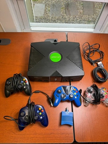 Microsoft Original OG Xbox Console w/ Controller & Cords TESTED WORKS BUT READ!