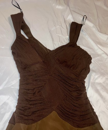 Dress Barn Collection Women’s Dress New SZ 8 Medium Brown Sleeve Strap - Picture 3 of 11
