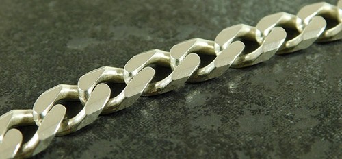 925 italienische massive Sterling Silber 7,5 mm Panzerkette Gliederkette Armband 22 cm lang 20,4 g - Bild 5 von 14