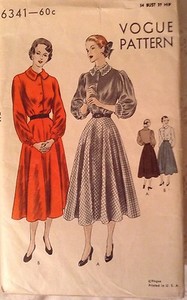 Vintage-1940-039-s-Vogue-Dress-Sewing-Pattern-6341-size-16-34-034-bust-37-034-hip