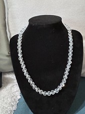 Bead Strand. Clear Glass Round Faceted. 50cnt 1.25  