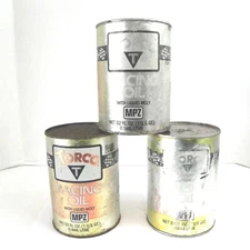 VINTAGE LOT OF 3 TORCO RACING OIL MPZ CANS 1 QUART FULL PRE OWNED COLLECTABLE 