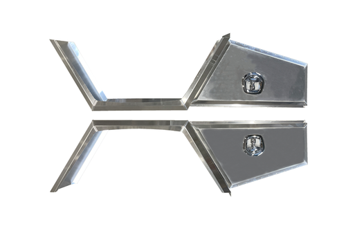 Pair of Aluminium Under Tray Underbody Tool Box + 2x Mud Guards 750 x 200x 440 - Picture 5 of 7
