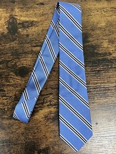 Brooks Brothers Light Blue Striped Kids Tie 100 Silk Men's Necktie 50''