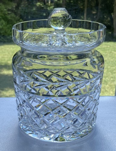 Waterford Crystal Glandore Biscuit Barrel & Lid, 6 " Tall, 5" Diameter - Picture 2 of 16