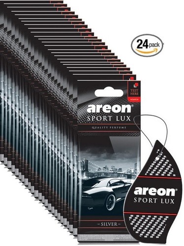 Areon Sport LUX Quality Perfume/Cologne Cardboard Car Air Freshener, Silver-24PK - Picture 2 of 2