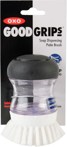 Good Grips Soap Dispensing Palm Brush w/ Durable Nylon Bristles-Black/Clear/Whit - Picture 10 of 13