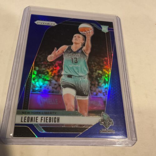 2024 Panini Prizm WNBA Blue Prizm Leonie Fiebich #30 Rookie RC /199 NY Liberty