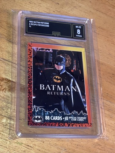 1992 Topps Batman Returns #1 Recipe For Success - Michael Keaton GMA 8 NM-MINT - Picture 1 of 6