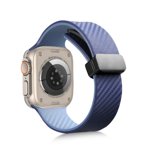 Correa de silicona de carbono para Apple Watch 10 9 8 7 6 5 SE 41/42/44/45/46/49mm Ultra 2 - Imagen 21 de 31