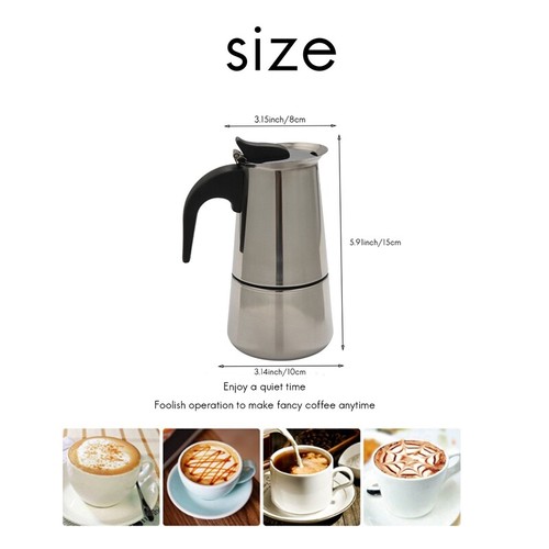 Moka Coffee Pot Espresso Latte Percolator Stove Coffee Maker Espresso Pot I F8D1 - Picture 8 of 10