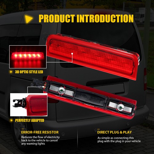 For 04-15 VW Caddy BOX ESTATE Third Centre Center High Level Rear Brake Light - Picture 5 of 11