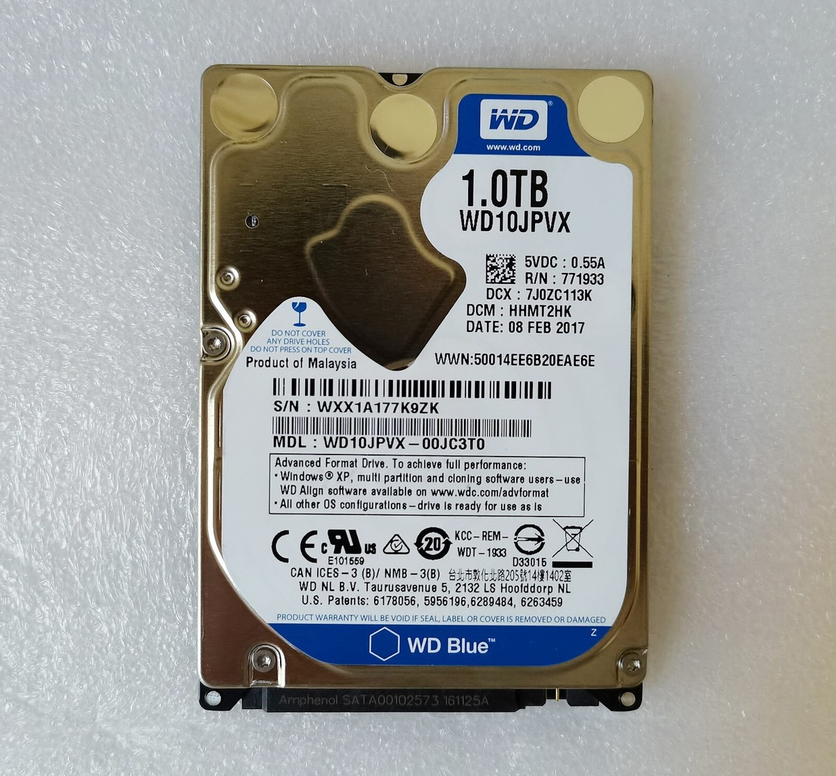 Western Digital WD10JPVX 1TB 5400RPM SATA Laptop Hard Drive