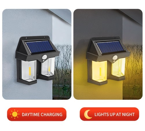 Lampada luce faretto solare faro esterno sensore movimento luce calda CL-228 - Foto 5 di 7