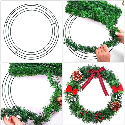 2x Rnd Metal Wreath Wire Frame Making 36cm Wedding Christmas Wreath DIY Decor - Picture 11 of 14