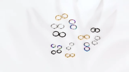 Lote de 14 piezas pendientes de anillo de acero quirúrgico aro de oreja círculo redondo grueso 8 mm-20 mm - Vídeo 1 de 1