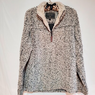 True Grit Women Sherpa Fleece 1/4 Zip Pullover Jacket Hoodie Sz