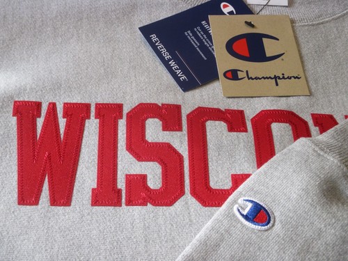 Mens Champion Reverse Weave WISCONSIN BADGERS Heavyweight Crew Sweatshirt XL 2XL - Picture 2 of 10