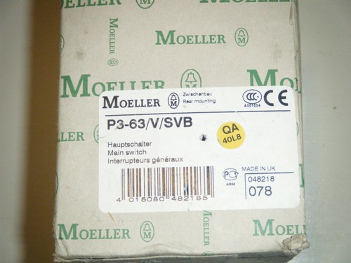 Interruptor desconectador Moeller P3-63/V/SVB 63A montaje DIN 3 polos - Imagen 8 de 8