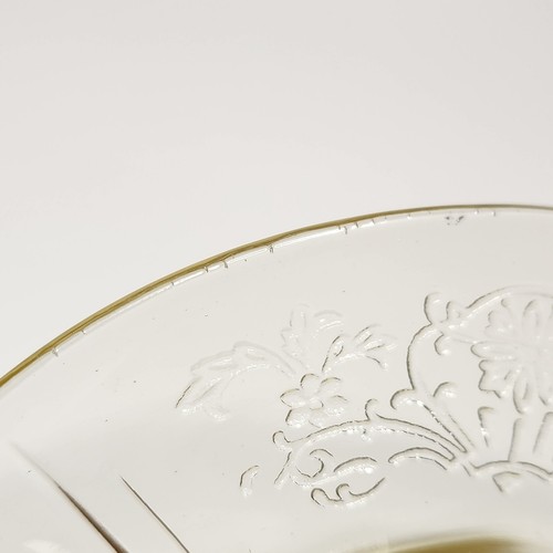 Vintage gelbes Glas - Primo Aster Panel Sherbet Tasse mit Dessert Untertasse - US Glas - Bild 4 von 13
