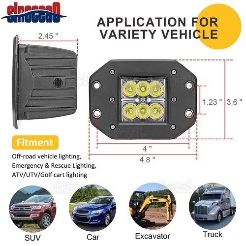 For 2014-2017 YAMAHA Viking LED Headlight Kit Front Spot Lights + Mount Brackets - Foto 5 di 8