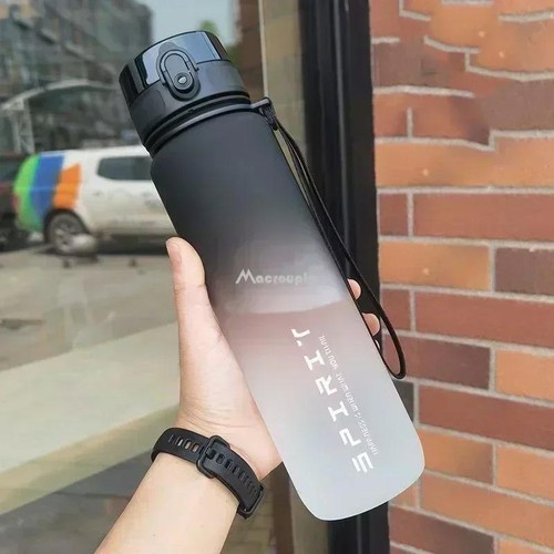 1 Liter Large Capacity Sports Water Bottle Leak Proof Colorful Plastic Cup Drink - Picture 27 of 28