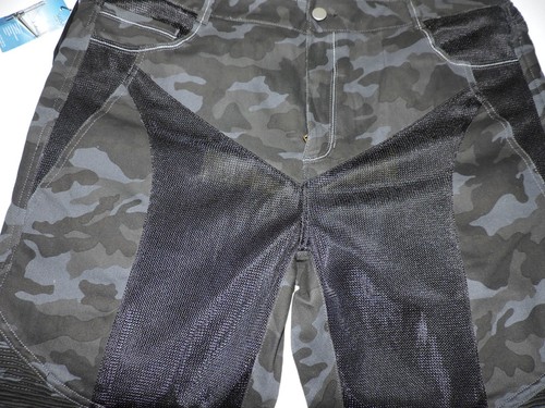 BLUE/BLACK CAMO 2X MEN'S MOTORCYCLE RIDING PANTS SIZE 2X - Foto 3 di 6
