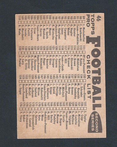 1959 TOPPS Football - SET BREAK HIGH GRADE SINGLES EX+++  Pick From List - Picture 87 of 341