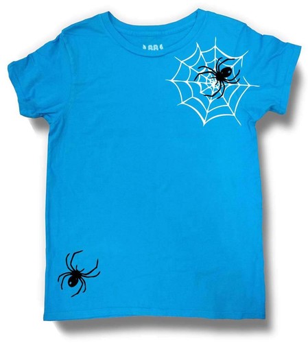 NUEVA CON ETIQUETAS CAMISETA PERSONALIZADA DE ALGODÓN LAVADO ALGODÓN JOVEN NIÑA NIÑO HALLOWEEN ARAÑA TELARAÑA - Imagen 9 de 15