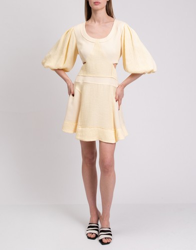 RRP€590 JONATHAN SIMKHAI Jacquard Mini Dress US6 UK10 IT42 M Cut Out Puff Sleeve - Imagen 2 de 10