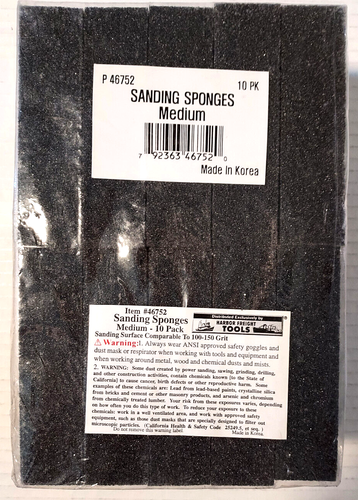 10 Stück Schaumstoff Schleifschwämme Medium 100-150 Körnung 2 3/4" x 4" x 1" - Bild 1 von 2