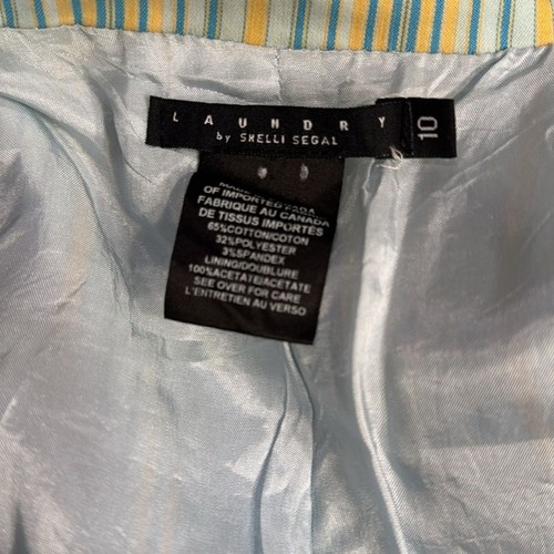 Blazer primaverile a righe Laundry by Shelli Segal taglia 10 - Foto 4 di 5