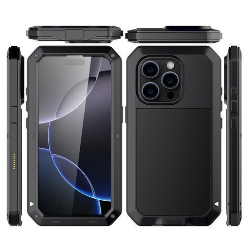 Custodia impermeabile metallo alluminio resistente per iPhone 16 Pro Max/16e/16 - Foto 9 di 40