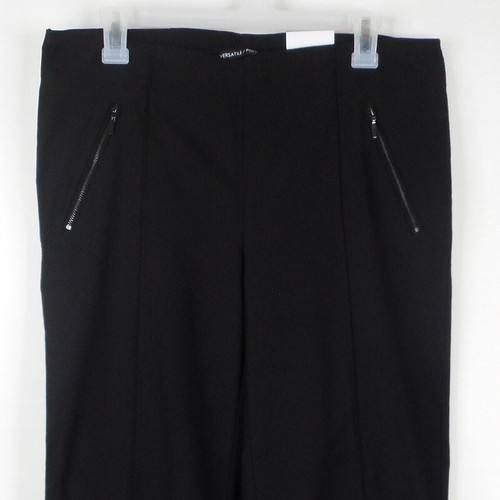 Michel Studio Cropped Pants Black Regular 14 Straight Zipper Stitch Fix Alexa - Picture 4 of 12
