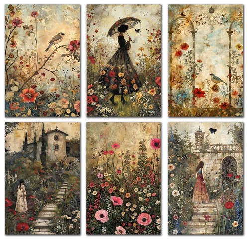 6 verschiedene Notizkarten für alle Anlässe leer Grußkarten Umschläge viktorianisch - Bild 1 von 2