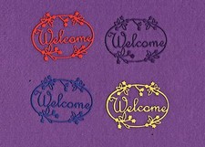 WELCOME  2 die cuts scrapbook cards