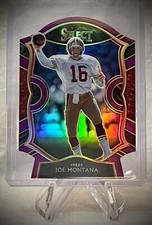 2020 Panini Select PRIZM - JOE MONTANA - PURPLE DIECUT REFRACTOR - Concourse #19