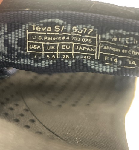 Teva Sandals Womens 7 Strappy Sport Water Hiking Blue Fabric Open Toe Flats - Picture 4 of 5