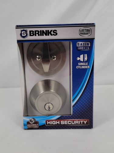 Brinks Single Cylinder Deadbolt Keyed Entry Satin Nickel Model2717-119