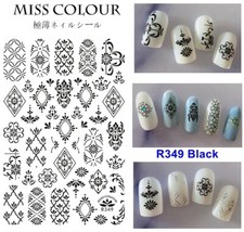 Moroccan Nail Stickers Bohemian Mehndi Round Frame Self Adhesive Nail Decals