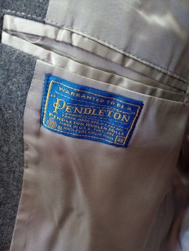Pendleton Herren Grau Wolle Blazer Sport Mantel mit Goldknöpfen Gr. 46R - Bild 7 von 9